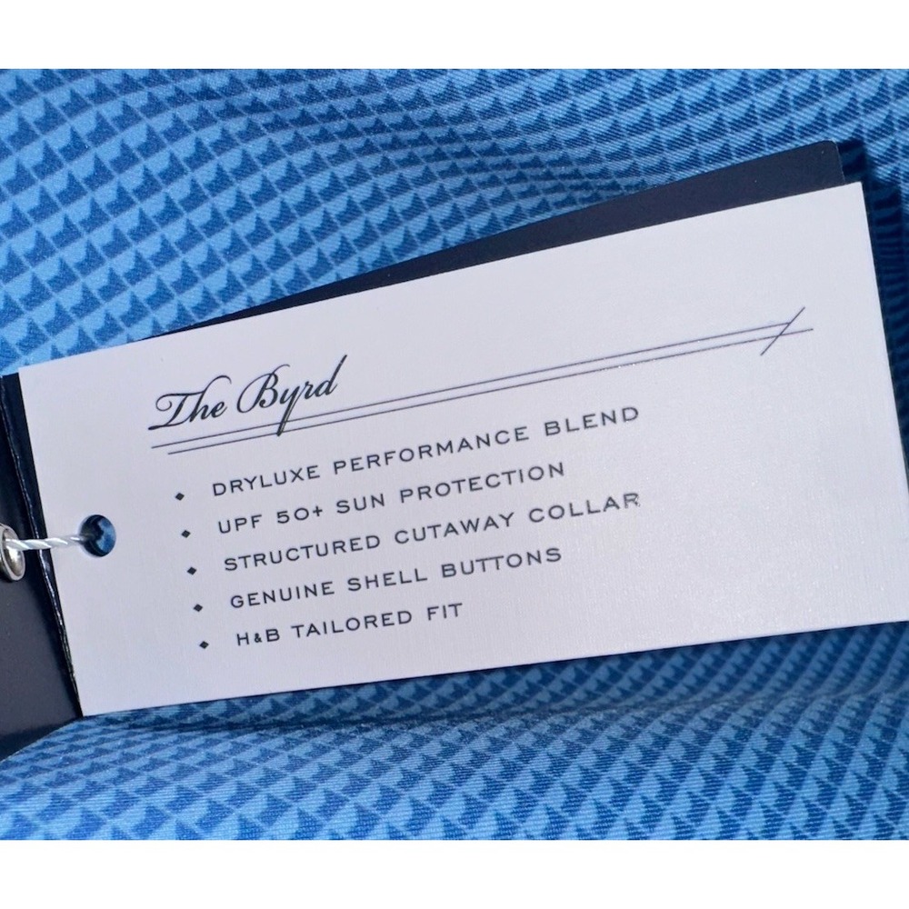 New Holderness & Bourne BYRD Polo Seashore Sankaty Blue Medium All Over Print - Picture 6 of 9